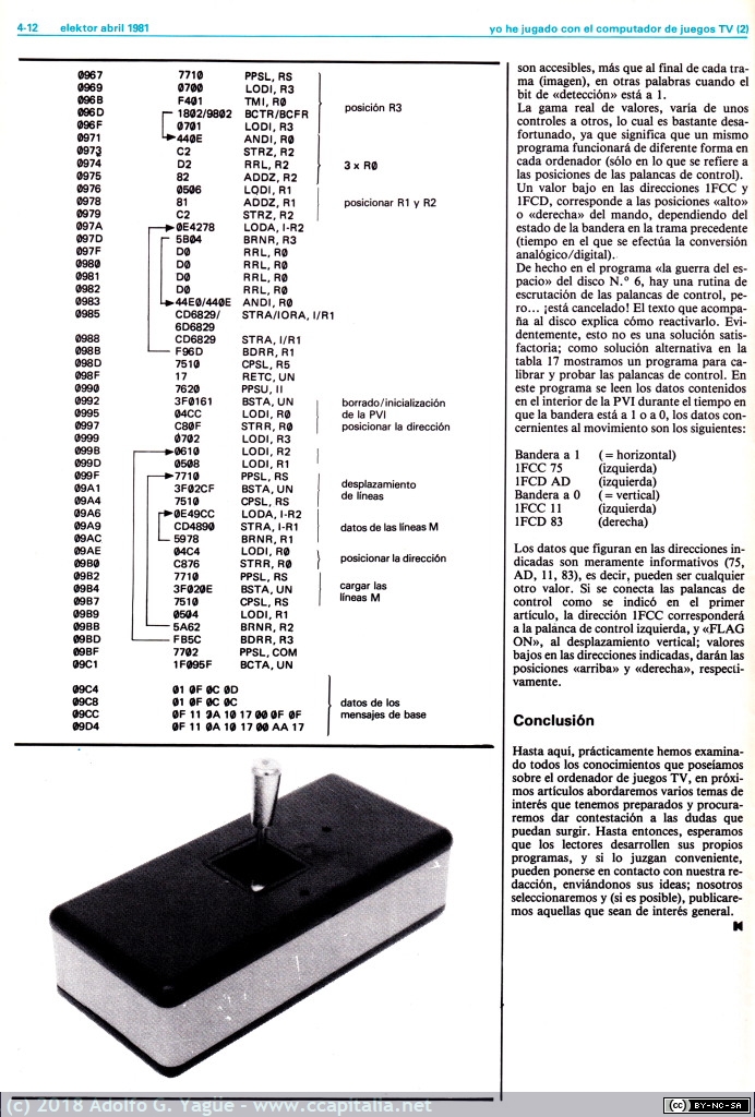 546 - Yo he jugado con el computador de Juegos TV. Elektor número 11 (5), 1981
