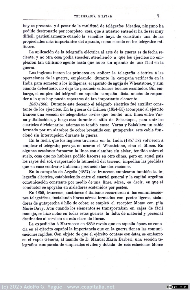 1983 - Telegrafía militar. Carlos Banús y Tomas. 2ª Edición (5), 1897