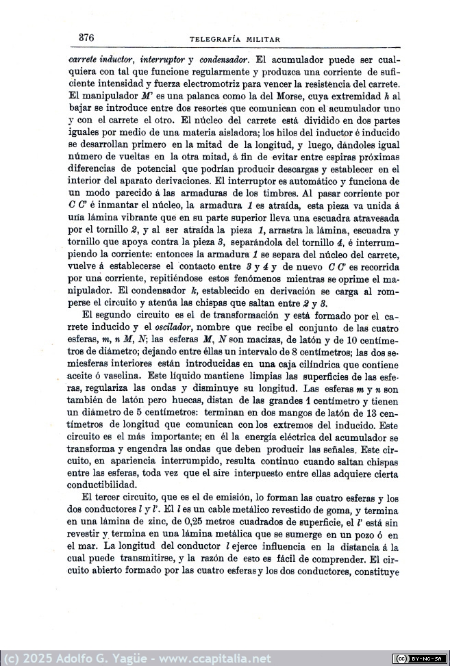 1983 - Telegrafía militar. Carlos Banús y Tomas. 2ª Edición (11), 1897