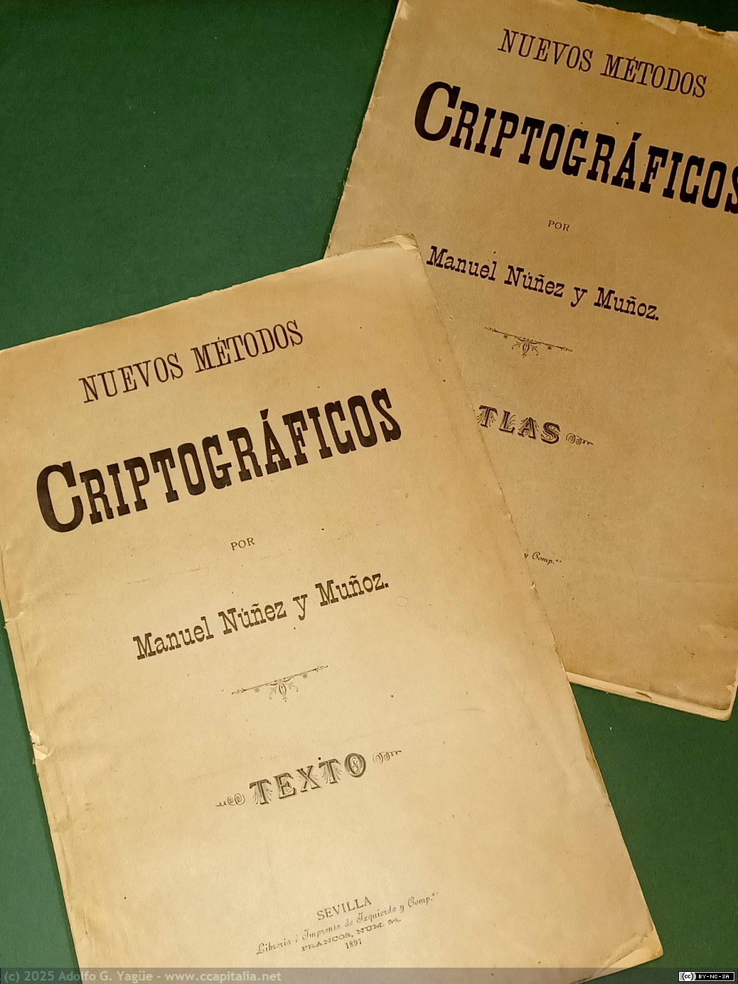 1984 - Nuevos medios criptográficos. Texto y Atlas (2 vol). Manuel Núnez y Muñoz (1), 1897