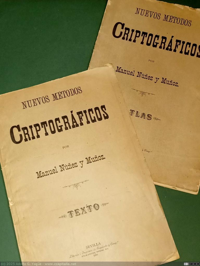 1984 - Nuevos medios criptográficos. Texto y Atlas (2 vol). Manuel Núnez y Muñoz (1), 1897