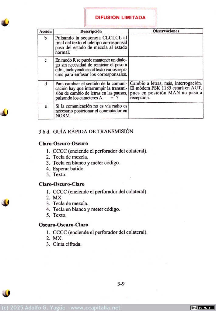 1999 - Teleimpresor Siemens T-1000 y mezclador-cifrador de cinta aleatoria de Eurotrónica FMX-5E. Manual Técnico FF.AA(13), 1999