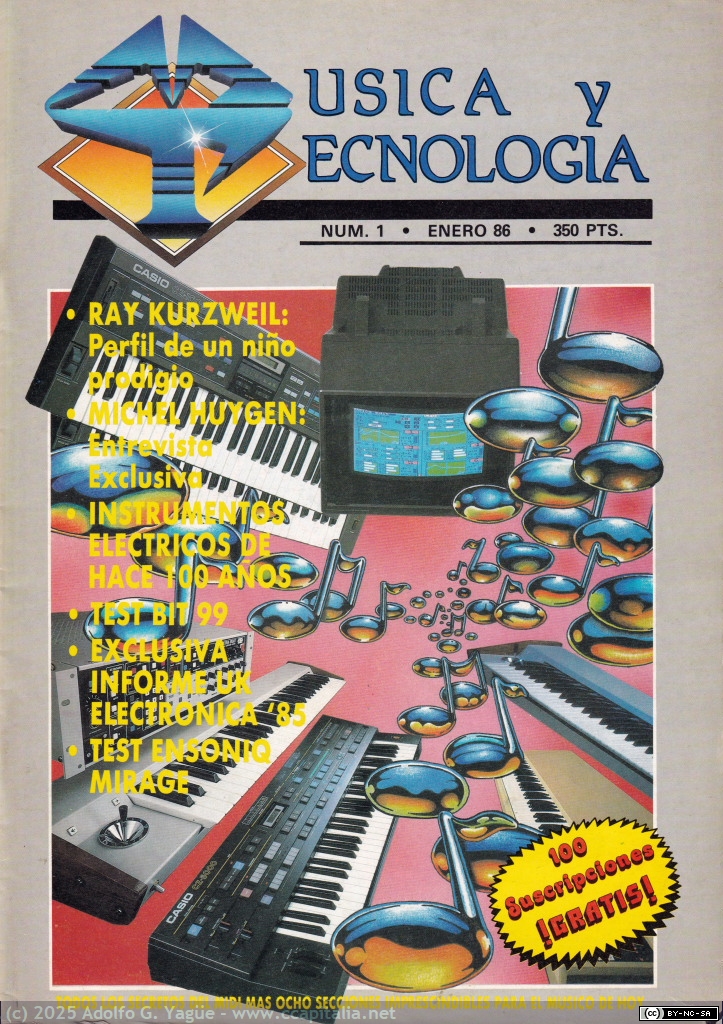2018 - Música y Tecnología. Primer número. Enero (1), 1986
