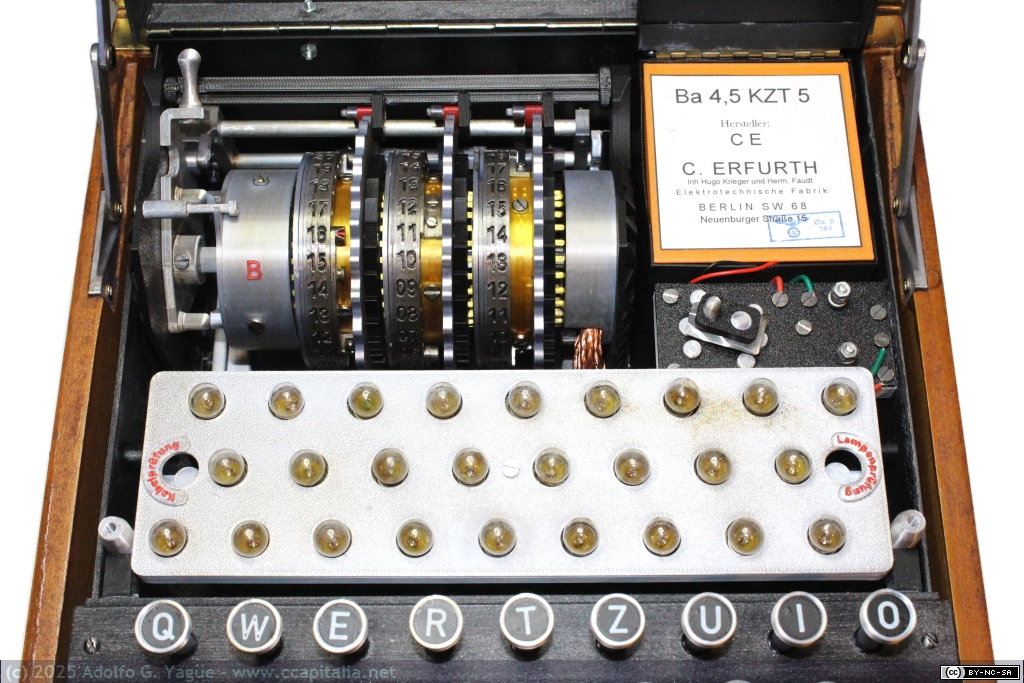2000 - Enigma I. Detalle del reflector B y rotores I, II y III. Réplica (2), 1930