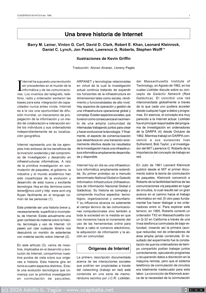 1781 - Una breve historia de Internet. VV.AA. (1), 1998