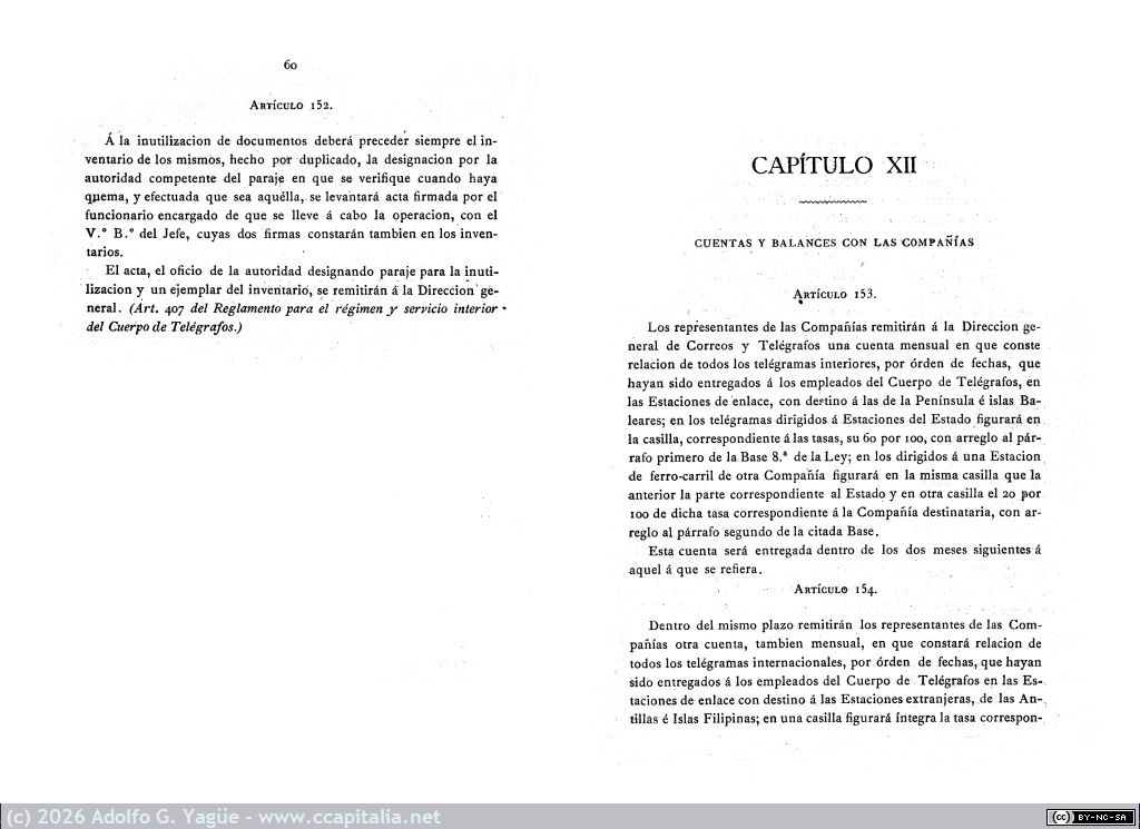 1670 - Reglamento apertura al servicio público de las estaciones telegráficas de las compañías de ferro-carriles (11), 1882