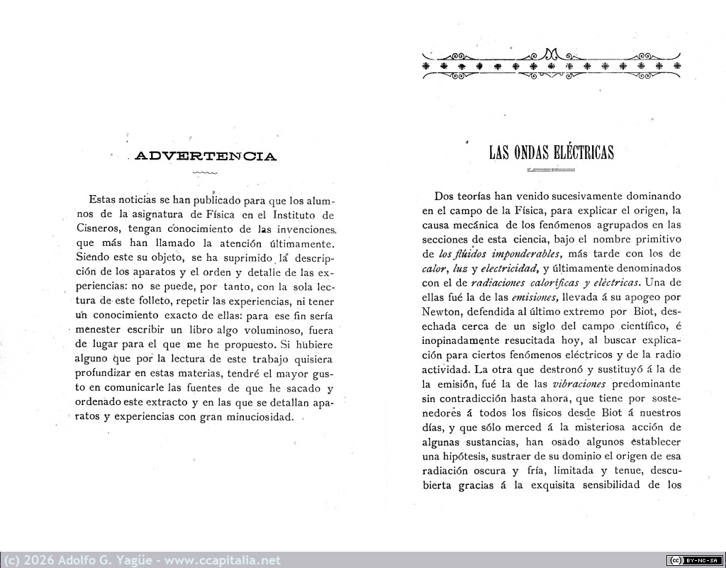 1351 - Ondas eléctricas, breves noticias. Rodrigo Sanjurjo. Catedrático Física Instituto del Cardenal Cisneros (2), 1902