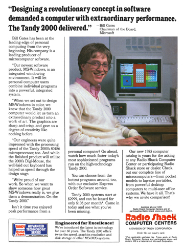 Microsoft Windows y Tandy 2000