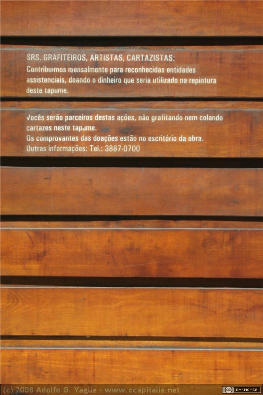 Aviso para grafiteiros, artistas y cartazistas